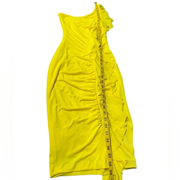 Cache, Rushed Ruffles One Shoulder Cocktail Dress, - Picture 7 of 8